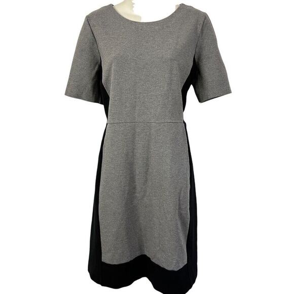 J Crew Womens Gray Ponte Knit Short Sleeve Stretch Sheath Knee Length Dress 12 - Picture 1 of 16